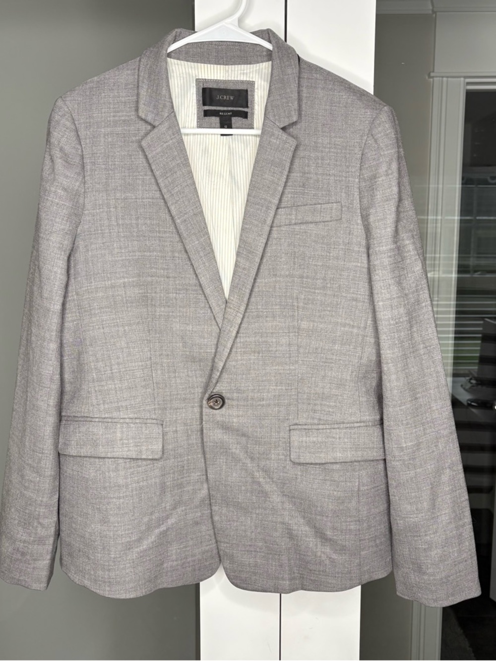 J. Crew Regent Blazer Wool Flannel Heather Gray